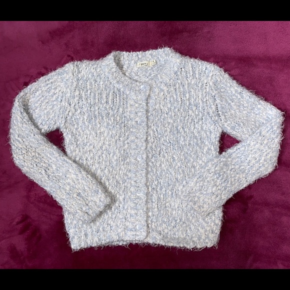 Sfera brand Baby blue boucle knit sweater - Picture 1 of 5